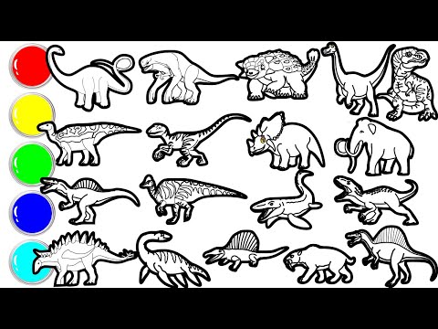 Видео: Нарисуйте 18 удивительных динозавров за 45 минут! Апатозавр, теризинозавр, анкилозавр, брахиозавр