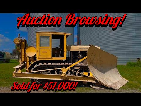 Видео: Аукцион уникального оборудования — сельскохозяйственные тракторы, снегоуборочный бульдозер Caterp...