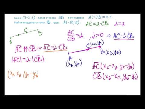 Видео: Деление отрезка в данном отношении