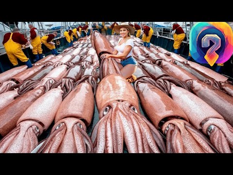 Видео: Как ЛОВЯТ и перерабатывают миллиарды кальмаров: секреты гигантской фабрики!