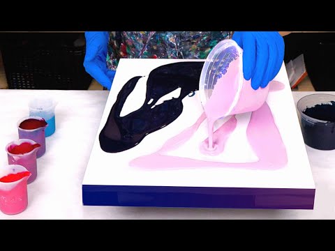 Видео: Весенняя мелодия ~ Нежно-розовый +Темно-синий😍 Великолепное сочетание! Абстрактная Акриловая заливка