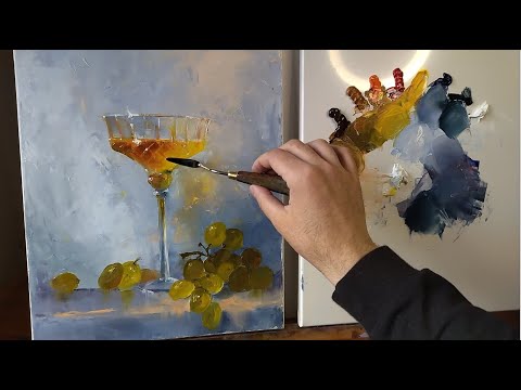 Видео: Как нарисовать простой натюрморт используя только мастихин