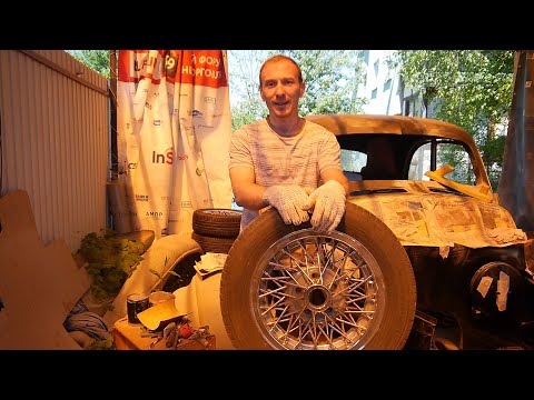 Видео: BMW 321 установил мотор и рулевую колонку, поставил колеса с дисками на спицах