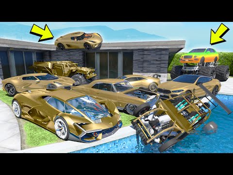 Видео: УГНАЛ КУЧУ ЗОЛОТЫХ ЧИТ ТАЧЕК И ВОЛШЕБНЫЙ МОНСТР ТРАК ЗА 180 СЕКУНД! БИТВА ВОРОВ В ГТА 5!