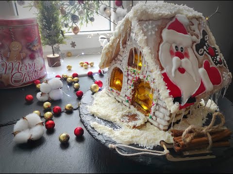 Видео: светящийся Медовый торт ПРЯНИЧНЫЙ ДОМИК. медовые коржи + крем-чиз + соленая карамель +легкий дизайн.