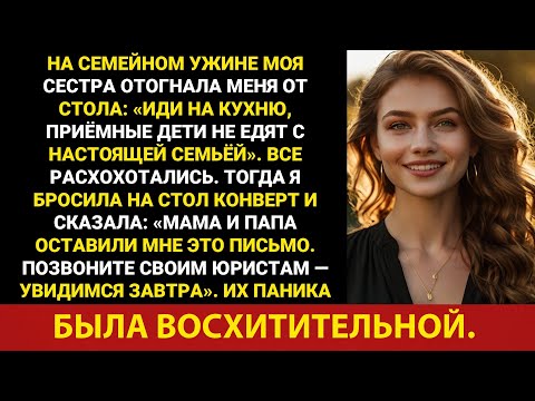 Видео: За семейным ужином моя сестра сказала: «Найдите другой столик. Усыновленным детям вход воспрещен».