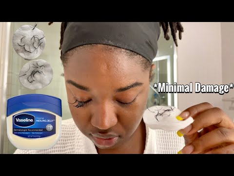 Видео: КАК СНЯТЬ НАРАЩЕННЫЕ РЕСНИЦЫ ДОМА С ПОМОЩЬЮ ВАЗЕЛИНА | *БЫСТРО И ЛЕГКО* | #KUWC