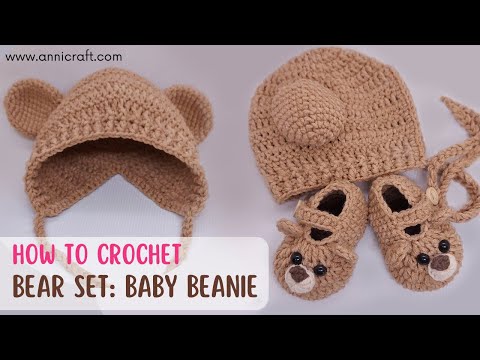 Видео: Урок по вязанию крючком чепчика-мишки для начинающих