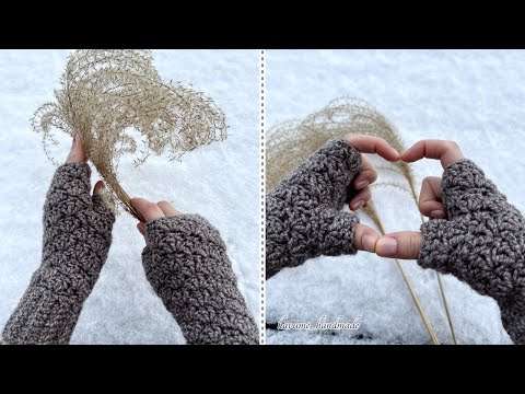Видео: Как связать Кружевные МИТЕНКИ Крючком БЫСТРО и ЛЕГКО | БЕСПЛАТНАЯ схема | Перчатки Без Пальцев