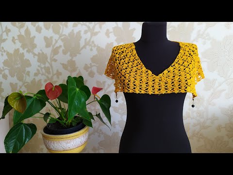 Видео: Платье крючком из желтого льна. Часть 2. Росток, вяжем ажурный узор.