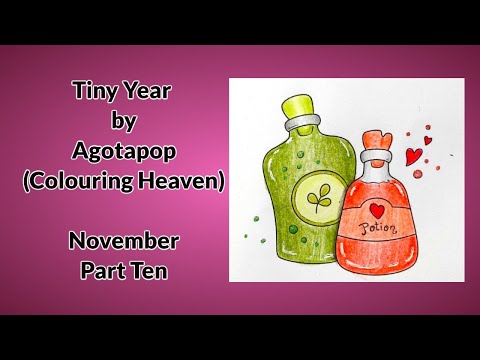 Видео: «Tiny Year» от Agotapop (журнал Coloring Heaven) Ноябрь (часть 10) — Зелья для Хэллоуина