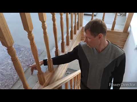 Видео: Обзор лестницы. Маленький проём, мешают окна. Неровные стены и полы.