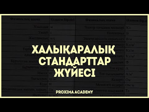 Видео: ХАЛЫҚАРАЛЫҚ СТАНДАРТТАР ЖҮЙЕСІ | ФИЗИКА ТОЛЫҚ КУРС [2]