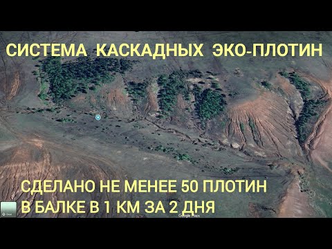 Видео: Система каскадных эко-плотин в балке 