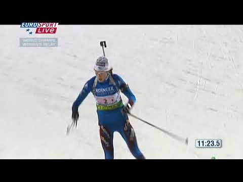 Видео: БИАТЛОН. ЧМ 2009. Пхёнчхан (Корея). Женщины. Эстафета 4 х 6 км. (Eurosport). 21.02.2009. 720p.