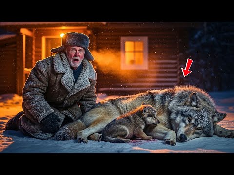 Видео: Раненая волчица и её детёныш постучали в дом старика — и случилось тихое чудо