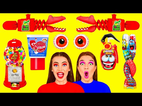 Видео: Красная Еда Челлендж | Сумасшедший Челлендж c Craft4Fun Challenge