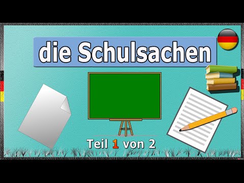 Видео: Школьные принадлежности на немецком языке. Немецкие слова. Видео 1 из 2