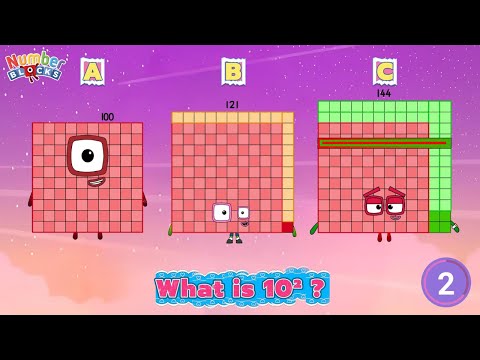 Видео: Клуб квадратов NUMBERBLOCKS | Найди правильный квадратный номер | Научись считать | COLORART_ID