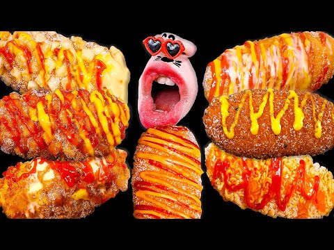 Видео: Не могу остановиться, не остановлюсь: хрустим корн-догами весь день! 🌭🔥 ASMR Mukbang Eating Show :)