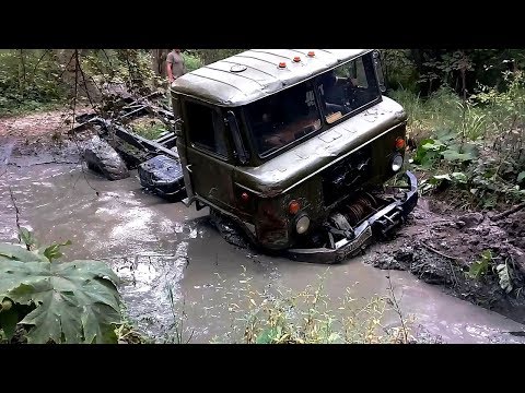 Видео: Gaz 66 НА БЕЗДОРОЖЬЕ ПРОТИВ nissan patrol y 61, НИВА.  ГРЯЗЬ, ГЛУБОКАЯ КОЛЕЯ
