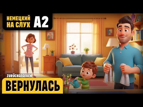 Видео: Вернулась. Веселый рассказ (уровень А2). Немецкий на слух.