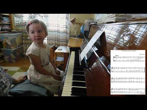 Видео: Ярослава Лемешкина, 4 года. W.Gillok "Summertime polka"