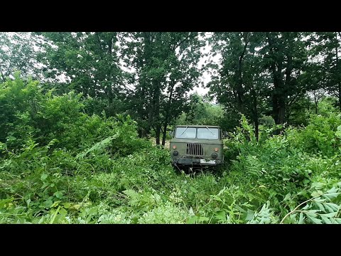 Видео: ГАЗ66 завяз в трясине, иду на лебёдке