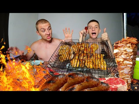 Видео: ЖАРИМ ШАШЛЫК И КОЛБАСКИ НА МАНГАЛЕ. ЕДА С ОГНЯ. ЕДИМ ГОРЯЧЕЕ МЯСО И КАЙФУЕМ