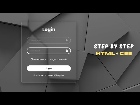 Видео: Как создать Login Form with HTML & CSS | Шаг за Шагом |  Tutorial