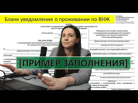 Видео: Как заполнить уведомление по внж - пример, чистый бланк