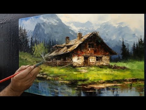 Видео: Как рисовать дома, небо, горы и деревья для начинающих пейзажистов