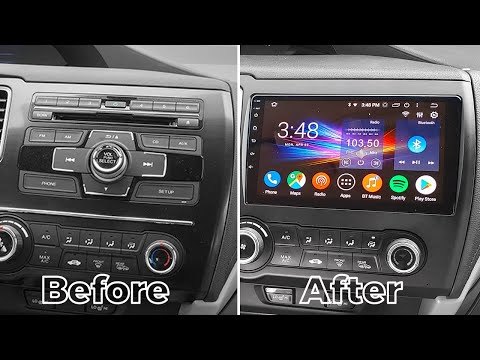 Видео: Honda Civic 2013-2015 Android CarPlay 9'' стереосистема от GTA Car Kits