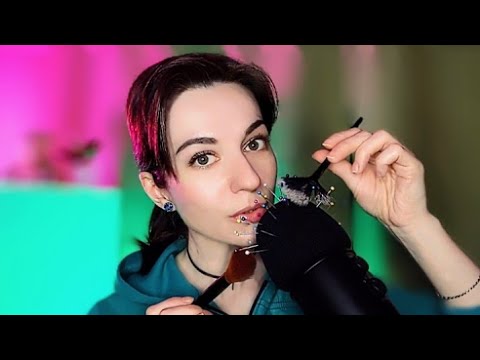 Видео: АСМР 🪡 Близкий шёпот + кисти по иголочкам в ветрозащите 🖌️ ASMR для сна 💕 Needles & close whispers