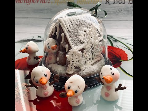 Видео: Пряничная Новогодняя миниатюра со снеговиком!