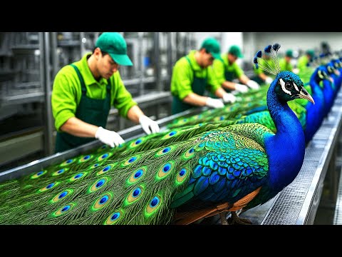 Видео: Почему Китай разводит самую красивую птицу в мире только ради мяса? | Внутри павлиньих ферм