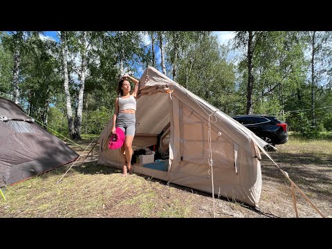 Видео: Надувная палатка Camping tent . Обзор