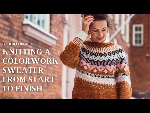 Видео: Вязание и дизайн цветного свитера от начала до конца