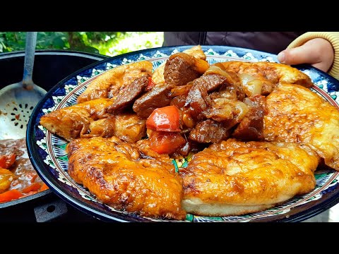 Видео: Мясо с лепёшкой в КАЗАНЕ. Узбекское блюдо НОН БОСТИ.