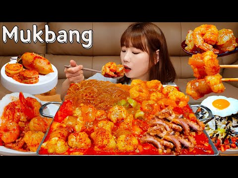 Видео: Sub)Real Mukbang-Приготовление жареных осьминогов, рубцов, креветок🔥 Острая лапша🍜ASMR КОРЕЙСКАЯ ЕДА
