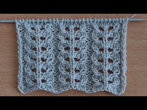 Видео: "Ажурные дорожки " Узор спицами для джемпера, жилета, кофты.