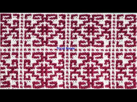 Видео: Ornament for decorating for home products. Mosaic Knitting. Орнамент. Мозаика. Вязание спицами.