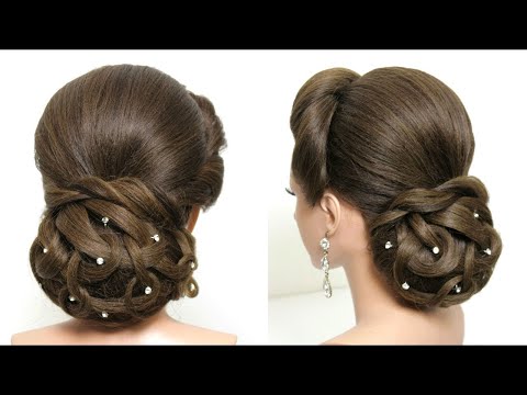 Видео: Свадебная прическа для длинных волос. Свадебная прическа с низким пучком.