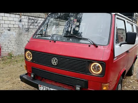 Видео: светодиодные фары на Volkswagen T3.