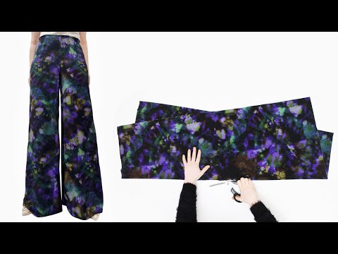 Видео: Очень простые брюки палаццо, раскрой и шитье всего из 1,1 метра