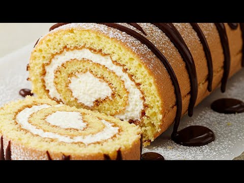 Видео: Лесна рецепта 🔆 Пандишпаново руло с крем Шантили и капки шоколад. Италианска кухня.