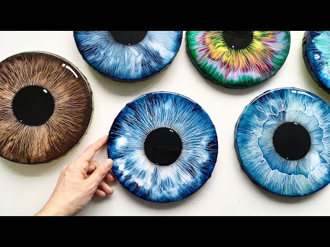 Видео: #168 Пошаговая акриловая заливка ГЛАЗ #fluidart #acrylicpouring #painting #eyes