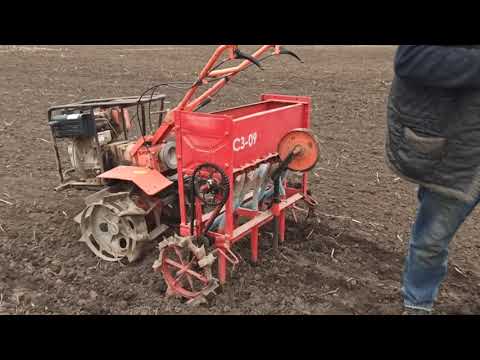 Видео: Посев ячменя самодельной сеялкой для мотоблока