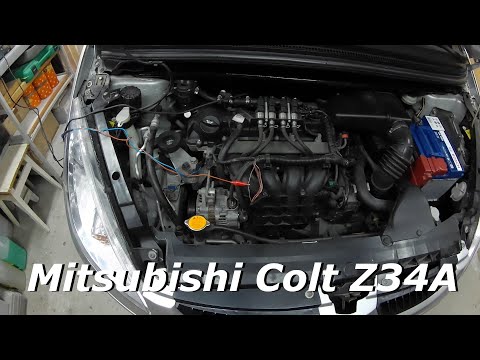 Видео: Mitsubishi Colt Z34A, 2006 г.в. Пропуски воспламенения("троит") на холодную. (Ч.1.)