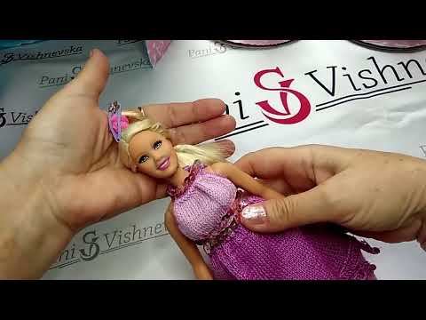 Видео: Вязаные платья для Барби и МК платья - футляр (начало).